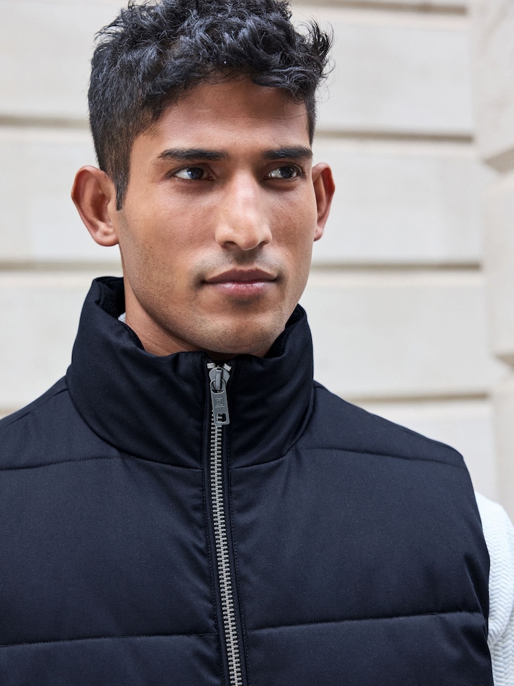 Navy Blue Funnel Neck Gilet - Image 4 of 9