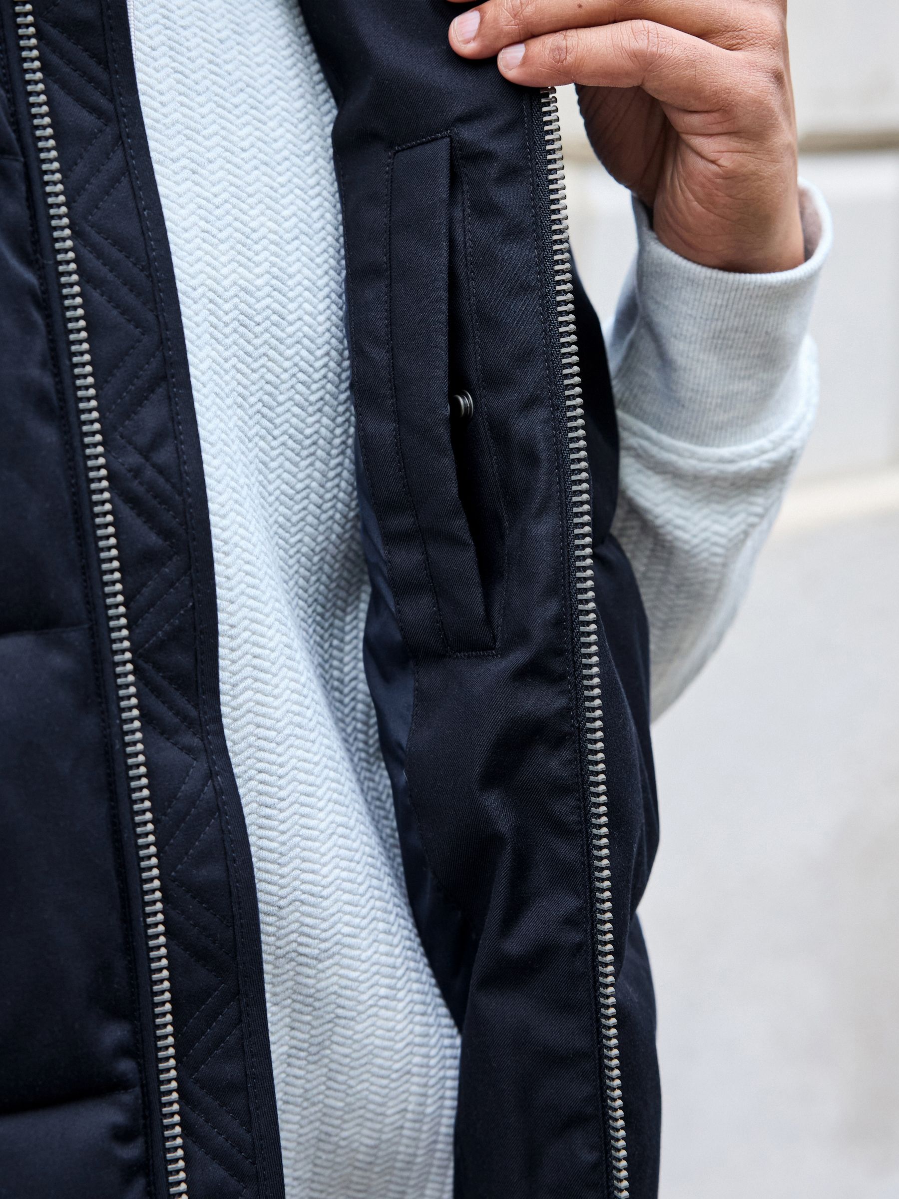 Buy Navy Blue Funnel Neck Gilet from Next USA