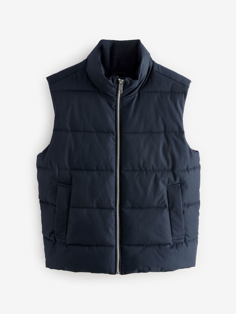 Navy Blue Funnel Neck Gilet - Image 6 of 9