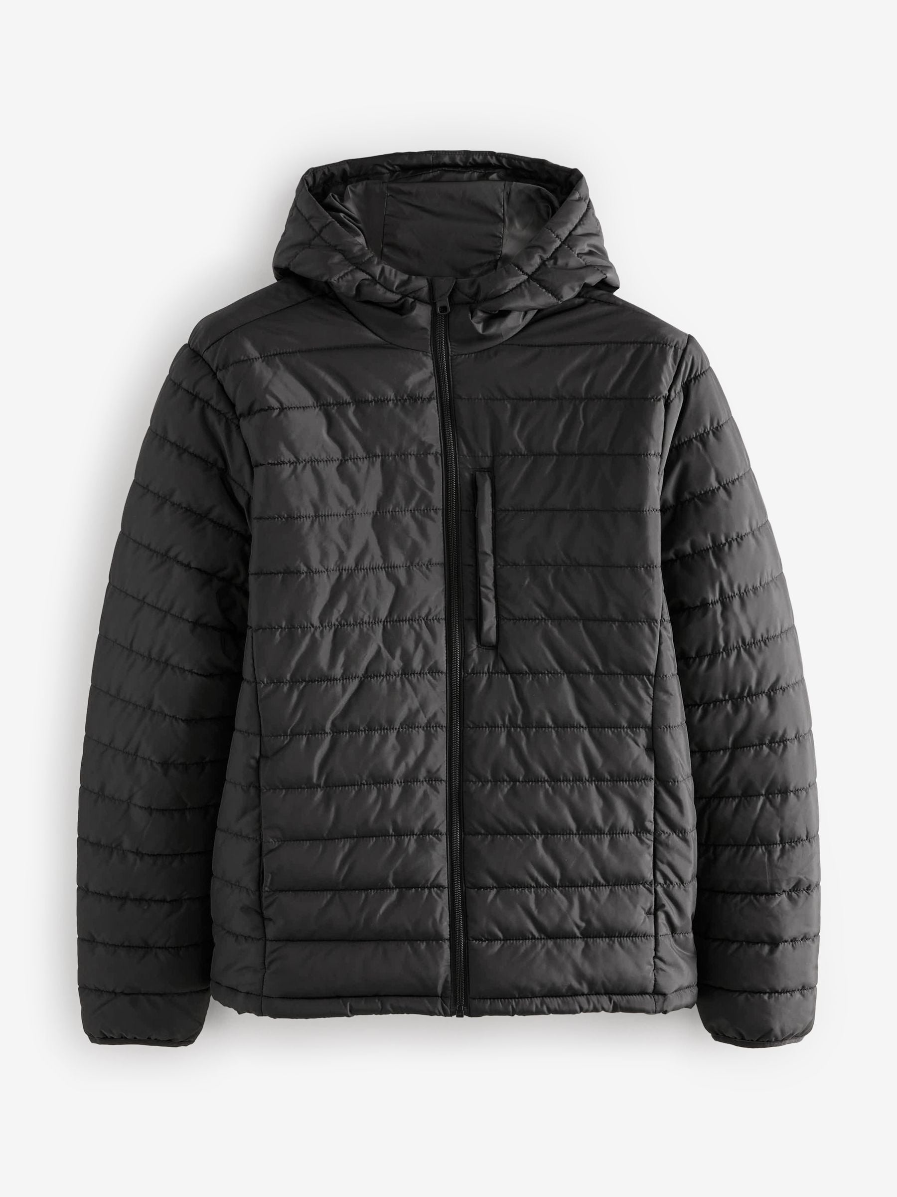 Buy Black Shower Resistant Lightweight Hooded Puffer Coat Jacket from Next USA