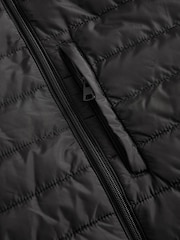 Black Shower Resistant Lightweight Hooded Puffer Coat Jacket - Image 13 of 14
