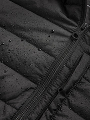Black Shower Resistant Lightweight Hooded Puffer Coat Jacket - Image 4 of 14