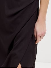 French Connection Brown Carley Draped Midi Dress - Image 3 of 6