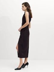French Connection Brown Carley Draped Midi Dress - Image 4 of 6