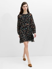 French Connection Black Kylie Claudette Ruffles Sleeve Waist Tie Mini Dress - Image 3 of 6
