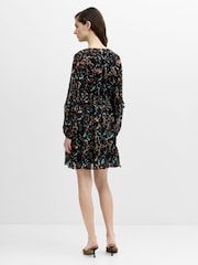 French Connection Black Kylie Claudette Ruffles Sleeve Waist Tie Mini Dress - Image 4 of 6