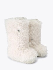 Kurt Geiger London White Knee Shearling Snow Boots - Image 3 of 5