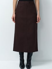 French Connection Brown Laney Suedette Skirt - Image 3 of 5
