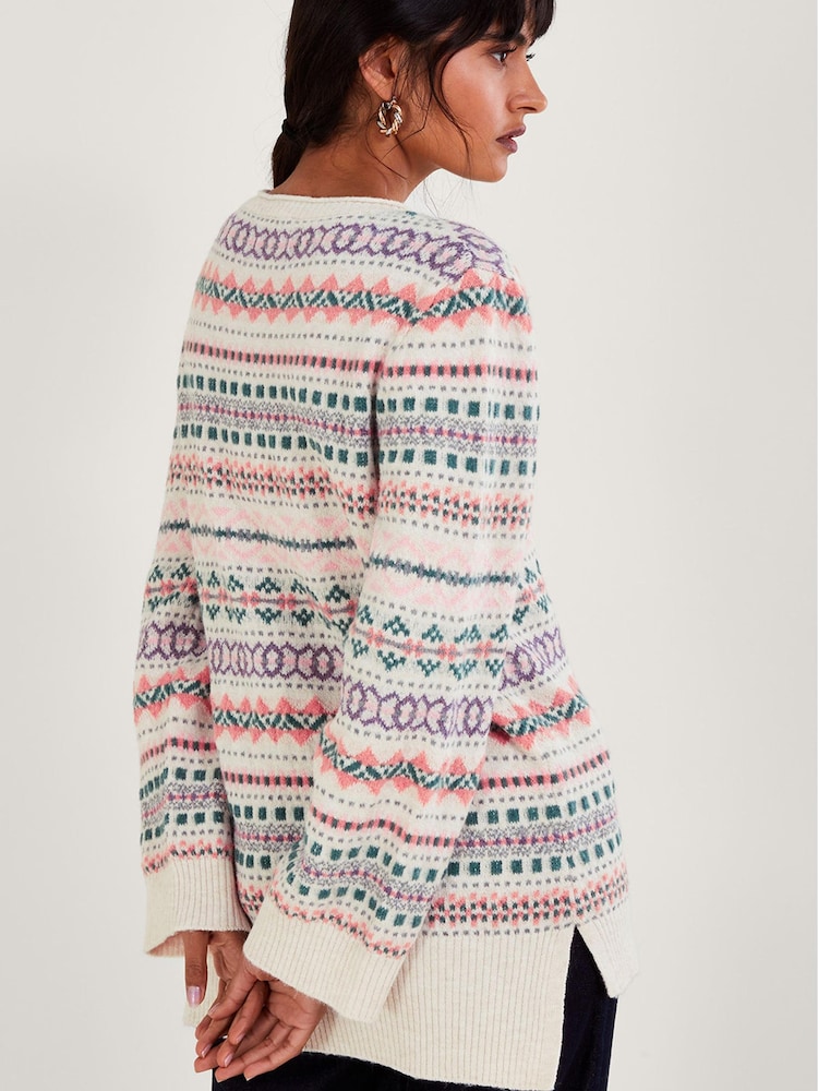 Monsoon Natural Fairisle Pattern Jumper - Image 2 of 5