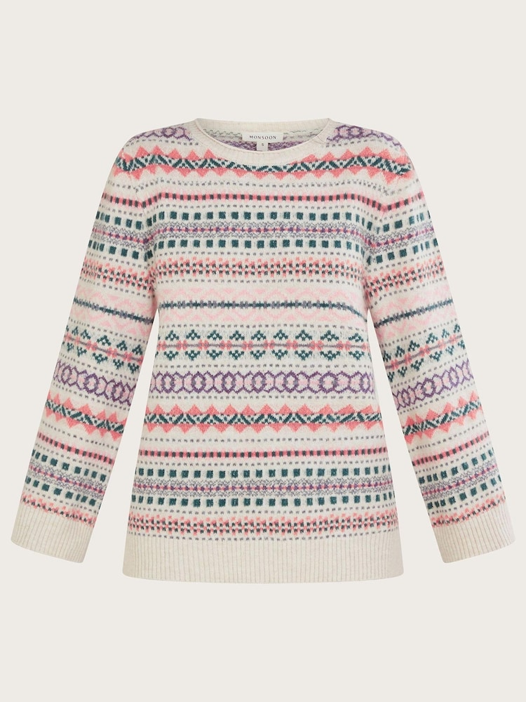 Monsoon Natural Fairisle Pattern Jumper - Image 5 of 5