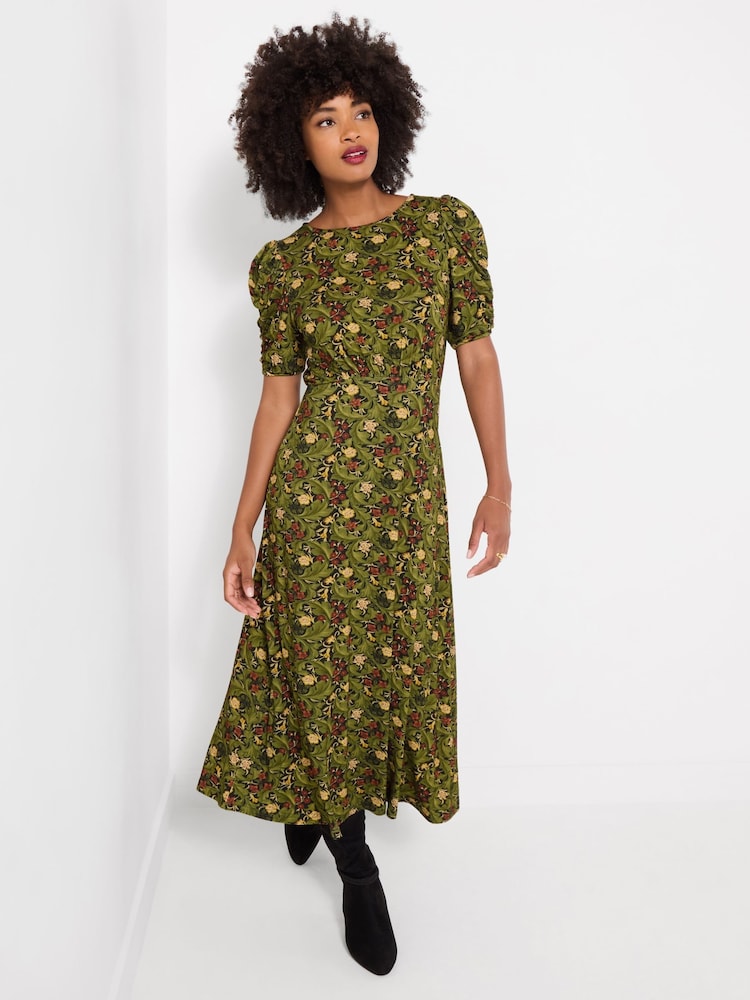 Joe Browns Green Petite Autumn Leaves Printed Jersey Dress - Image 1 of 5 Joe Browns Green Petite Autumn Leaves Printed Jersey Dress - Image 1 of 5
