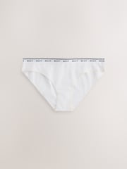 White Floral Brazilian Cotton Logo Knickers 4 Pack - Image 6 of 11