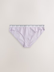 White Floral Brazilian Cotton Logo Knickers 4 Pack - Image 9 of 11