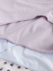 White Floral Full Brief Cotton Logo Knickers 4 Pack - Image 10 of 10