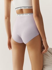 White Floral Full Brief Cotton Logo Knickers 4 Pack - Image 5 of 10