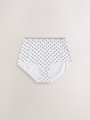 White Floral Full Brief Cotton Logo Knickers 4 Pack - Image 6 of 10