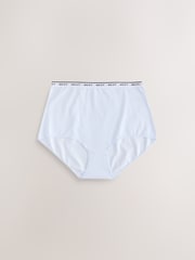 White Floral Full Brief Cotton Logo Knickers 4 Pack - Image 7 of 10