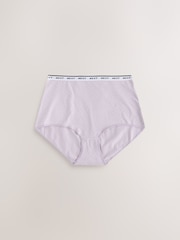 White Floral Full Brief Cotton Logo Knickers 4 Pack - Image 8 of 10