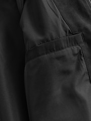 Black Faux Suede Bomber Jacket - Image 11 of 12