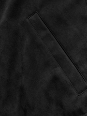 Black Faux Suede Bomber Jacket - Image 12 of 12