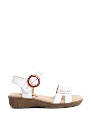Pavers Easy FIt Enrichetta Extra Wide 6E Fit White Sandals - Image 1 of 5
