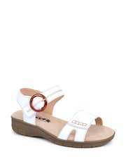 Pavers Easy FIt Enrichetta Extra Wide 6E Fit White Sandals - Image 2 of 5