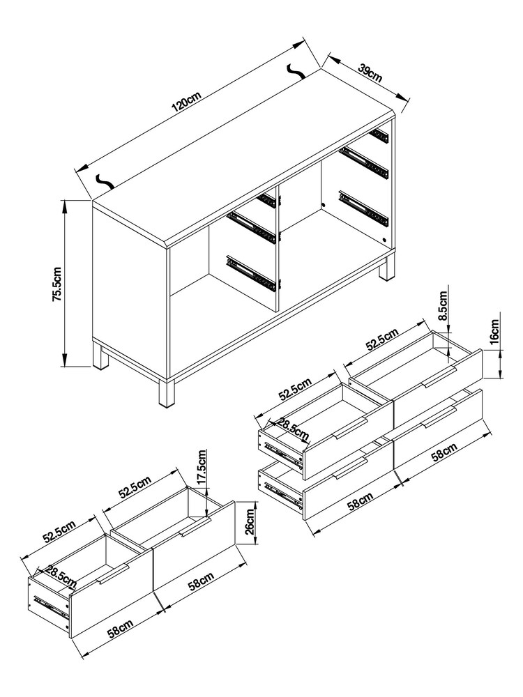 Dark Bronx Oak Effect 6 Drawer Chest of Drawers - Image 2 of 5 Dark Bronx Oak Effect 6 Drawer Chest of Drawers - Image 2 of 5