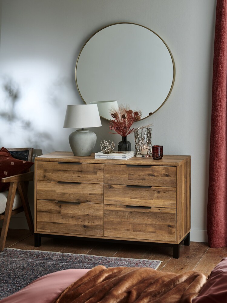 Dark Bronx Oak Effect 6 Drawer Chest of Drawers - Image 5 of 5 Dark Bronx Oak Effect 6 Drawer Chest of Drawers - Image 5 of 5