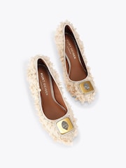 Kurt Geiger London Cream Pimlico Court Shoes - Image 3 of 5