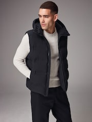 Black Shower Resistant Hooded Gilet - Image 1 of 15