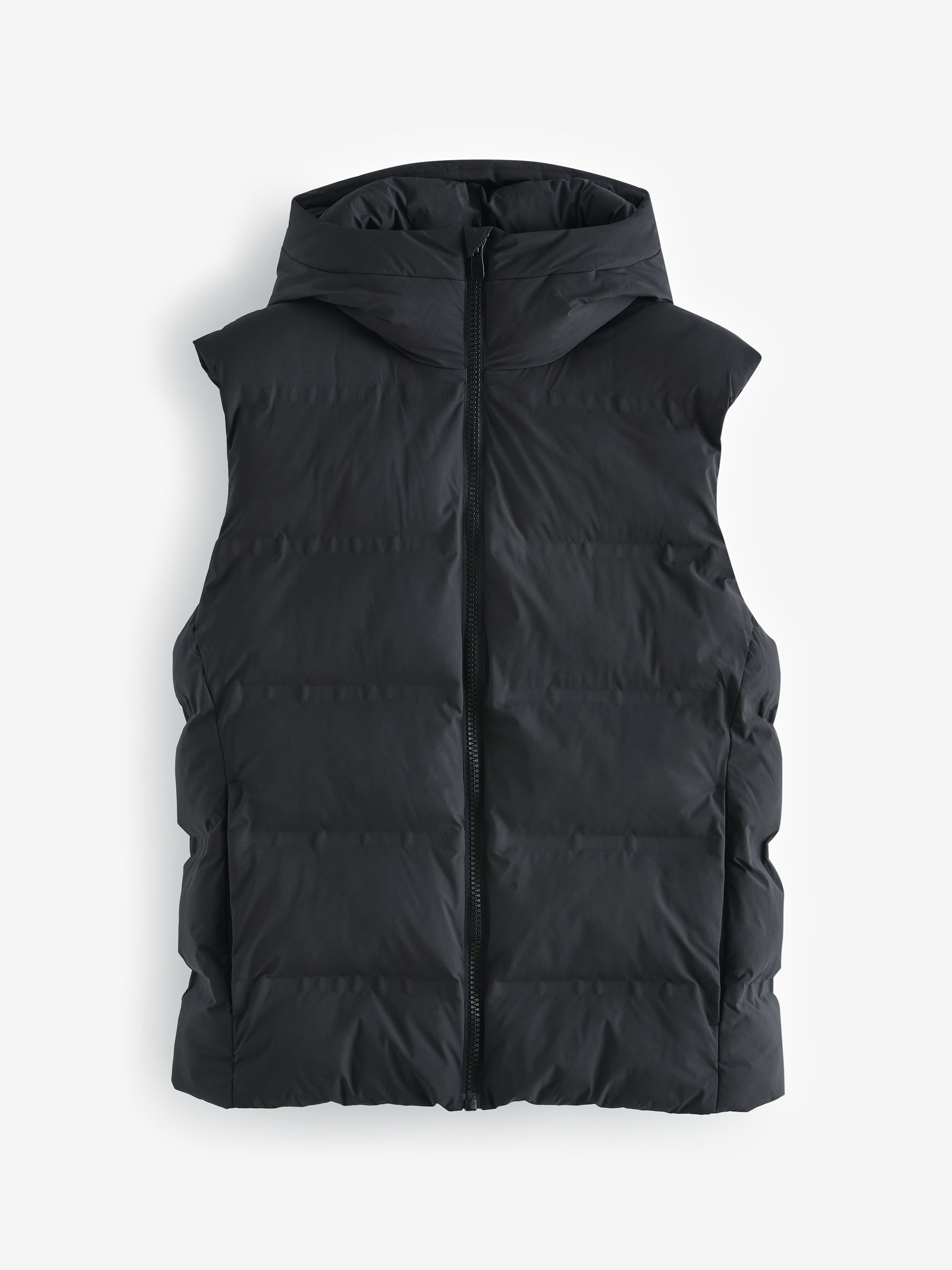 Buy Black Shower Resistant Hooded Gilet from Next USA