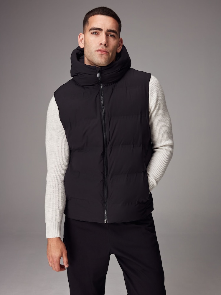 Black Shower Resistant Hooded Gilet - Image 2 of 15