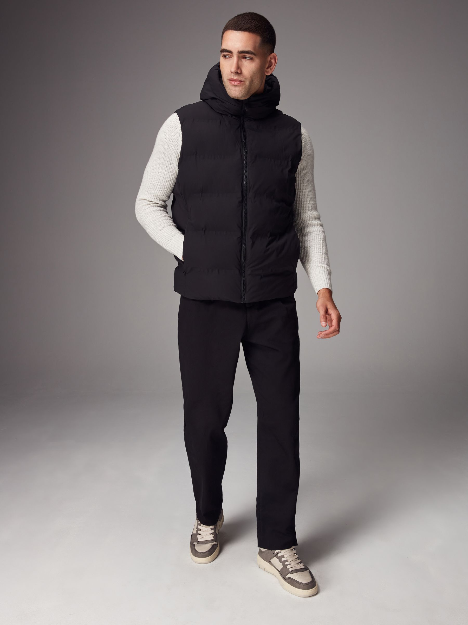 Buy Black Shower Resistant Hooded Gilet from the Next UK online shop
