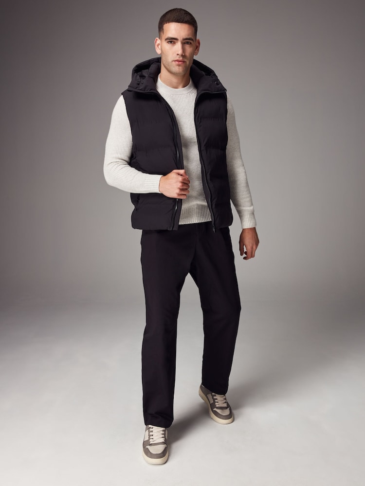 Black Shower Resistant Hooded Gilet - Image 6 of 15