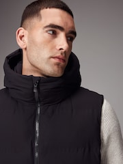 Black Shower Resistant Hooded Gilet - Image 8 of 15