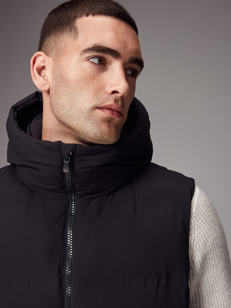 Black Shower Resistant Hooded Gilet - Image 8 of 15