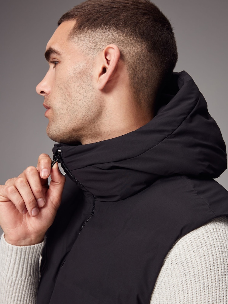 Black Shower Resistant Hooded Gilet - Image 9 of 15