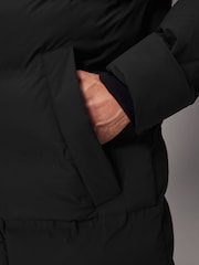 Black Long Length Shower Resistant Hooded Puffer Coat - Image 11 of 16