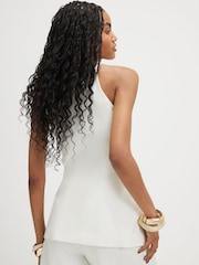 River Island White Linen Blend Longline Waistcoat - Image 4 of 4