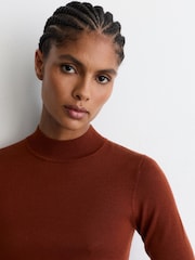 Reiss Nora Knitted Woven Mix High-Neck Midi Dress - Slika 3 od 7