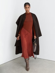 Reiss Nora Knitted Woven Mix High-Neck Midi Dress - Slika 5 od 7