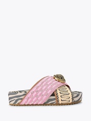 Kurt Geiger London Pink Chelsea Cross Strap Sandals - Image 1 of 4