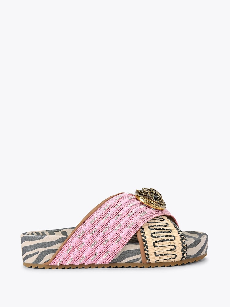 Kurt Geiger London Pink Chelsea Cross Strap Sandals - Image 1 of 4