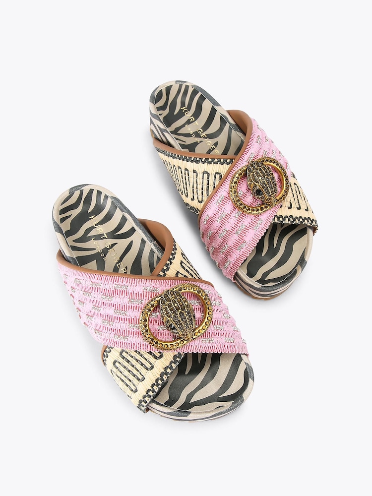 Kurt Geiger London Pink Chelsea Cross Strap Sandals - Image 2 of 4
