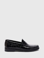 Whistles Black Manny Croc Loafers - Image 2 of 3
