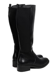 Linzi Black Renae Classic High Leg Riding Boot With Elasticated Back Panel - Image 5 of 5