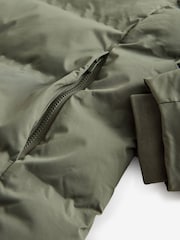 Khaki Green Regular Length Shower Resistant Hooded Puffer Coat - Image 13 of 13