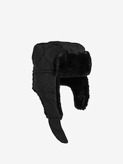 Black Quilted Trapper Hat (3mths-16yrs) - Image 1 of 2