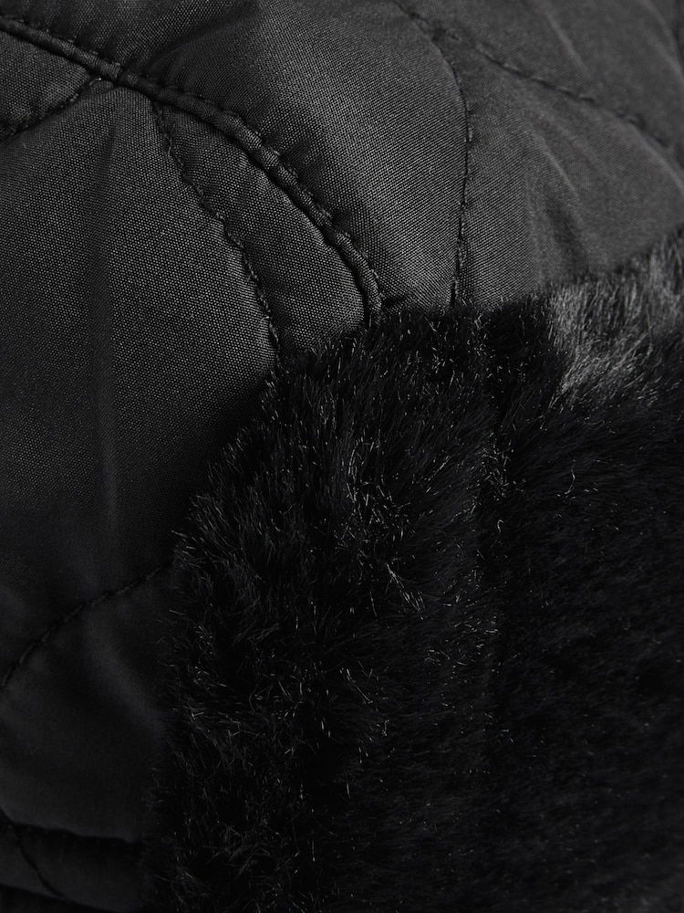 Black Quilted Trapper Hat (3mths-16yrs) - Image 2 of 2