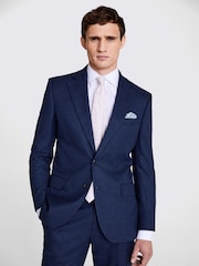MOSS Blue Tailored Fit Flannel Jacket - Image 5 of 7